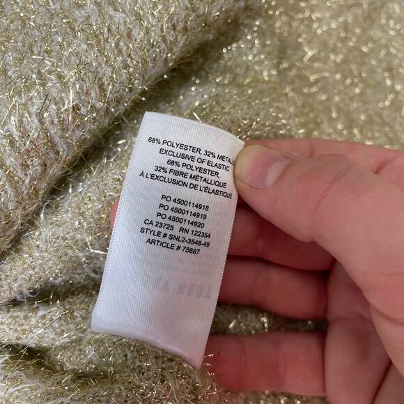 Aritzia Sunday Best Kitten Sweater‎ Gold Metallic Size XXS - Picture 8 of 9